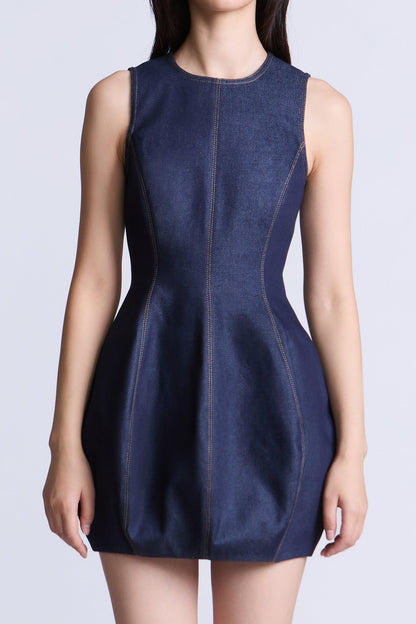 BCBGMAXAZRIA Piper Denim Dress Raw Denim