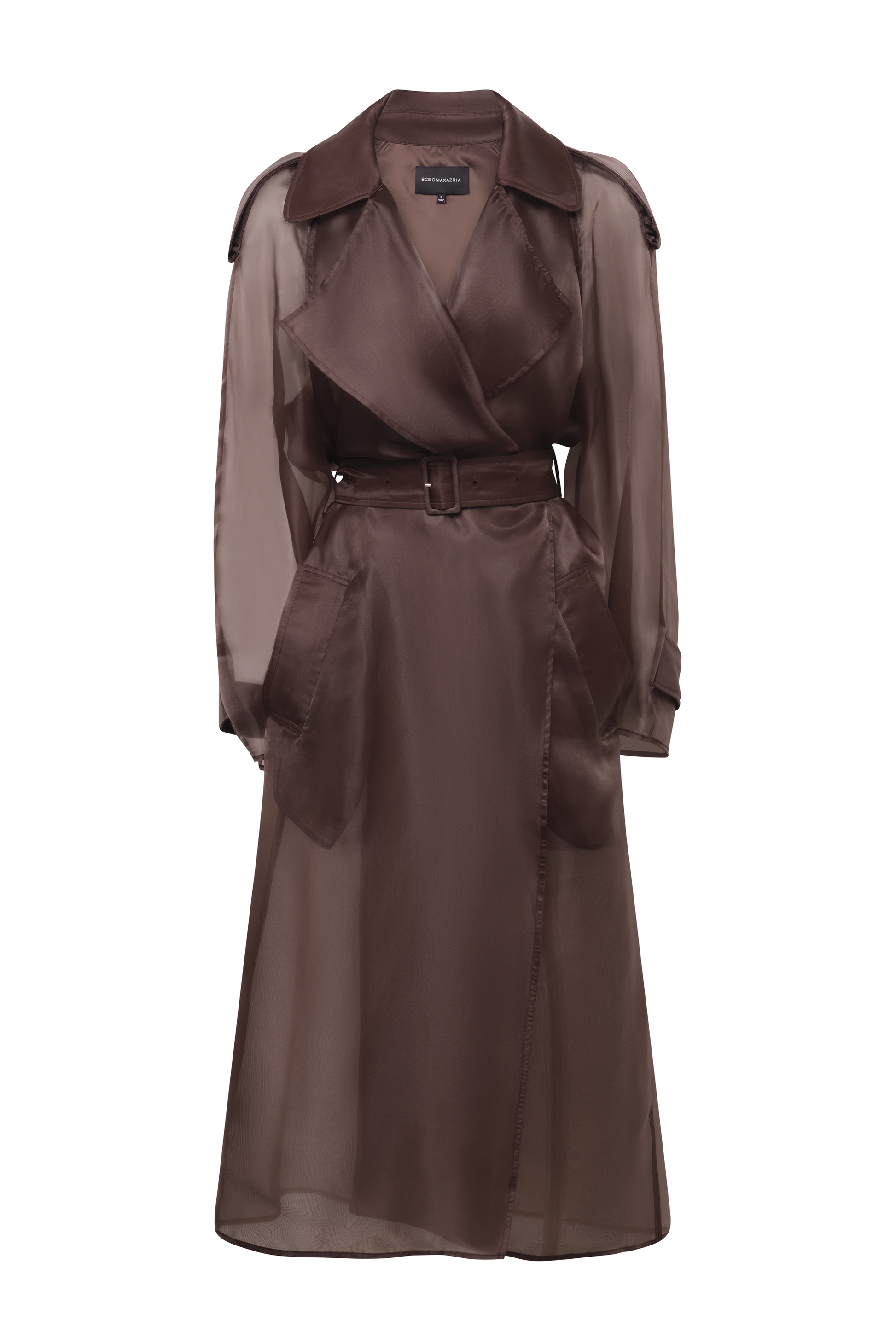 BCBGMAXAZRIA Adelle Trench Chocolate