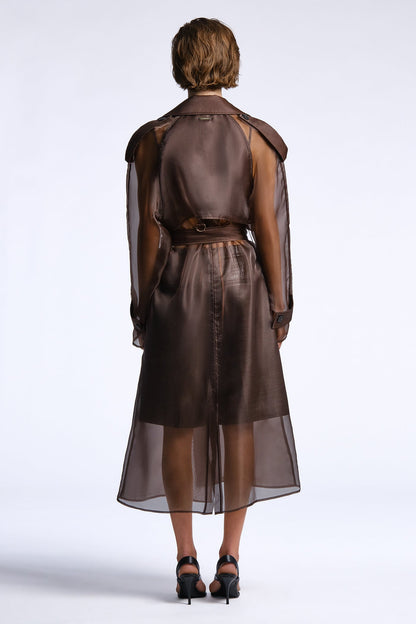 BCBGMAXAZRIA Adelle Trench Chocolate