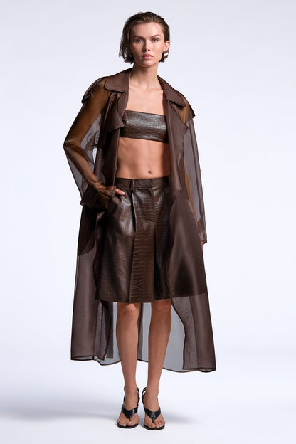 BCBGMAXAZRIA Adelle Trench Chocolate