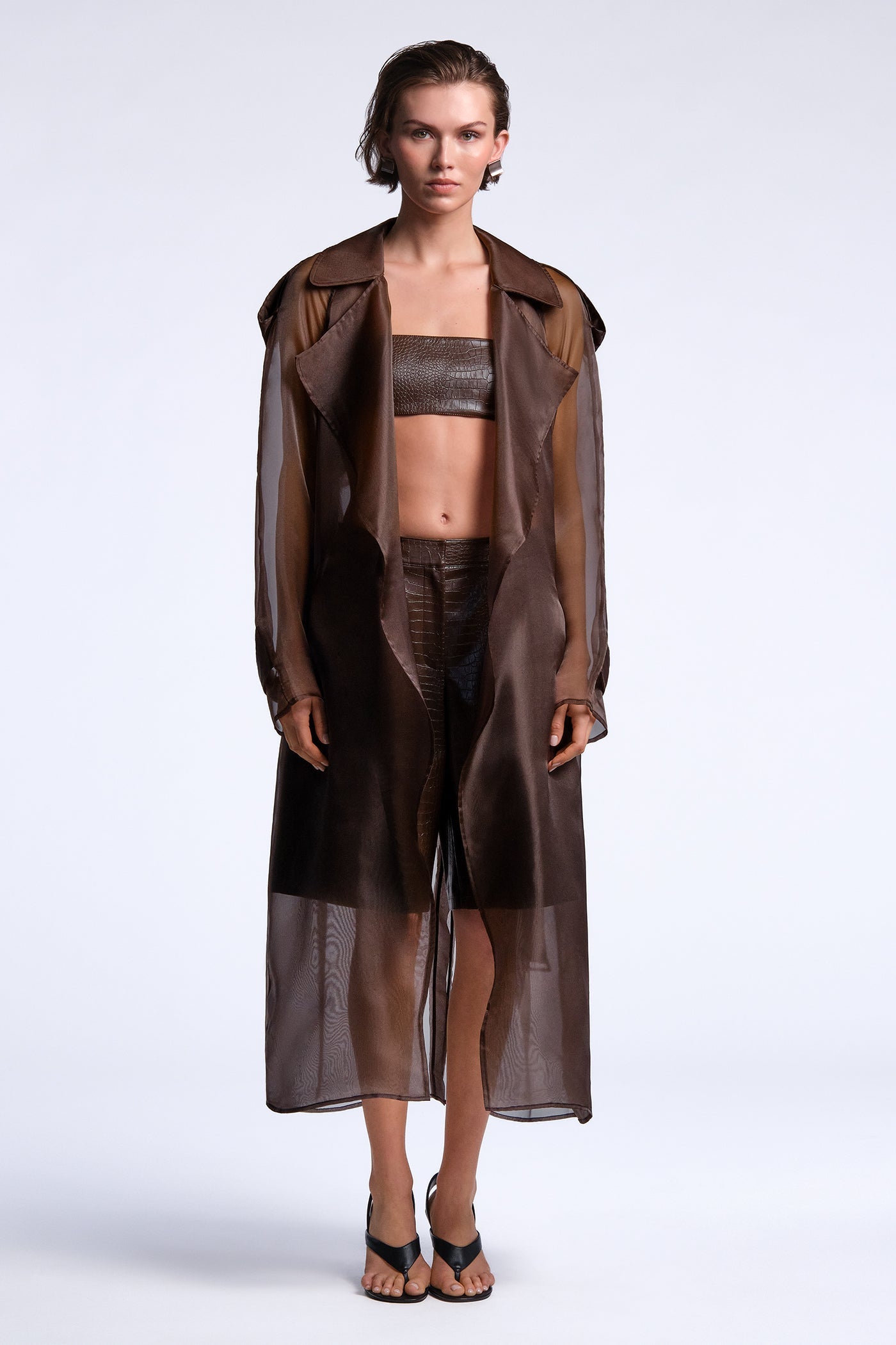 BCBGMAXAZRIA Adelle Trench Chocolate