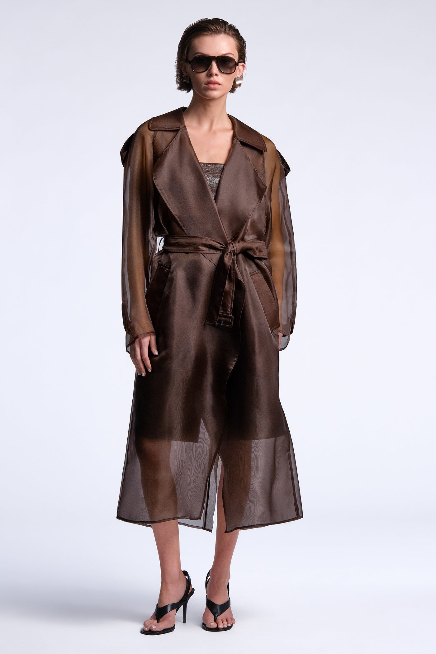 BCBGMAXAZRIA Adelle Trench Chocolate