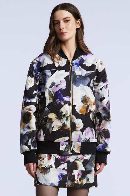 BCBGMAXAZRIA Arina Bomber Jacket Secret Garden Print