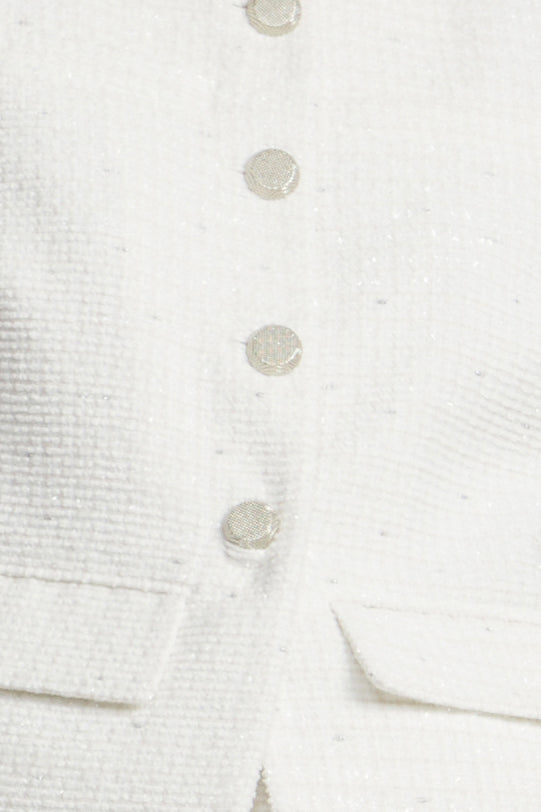 BCBGMAXAZRIA Tweed Chasseur Jacket White