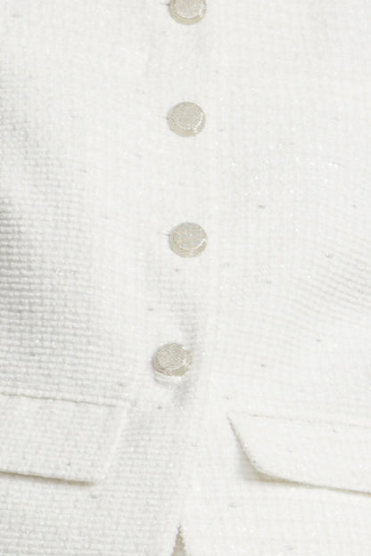 BCBGMAXAZRIA Tweed Chasseur Jacket White