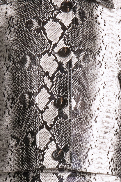BCBGMAXAZRIA Paloma Printed Jacket Snakeskin Black & White Print