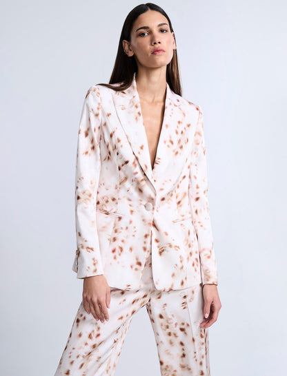 BCBGMAXAZRIA Single Breasted Animal Print Brown Sugar Animal Print
