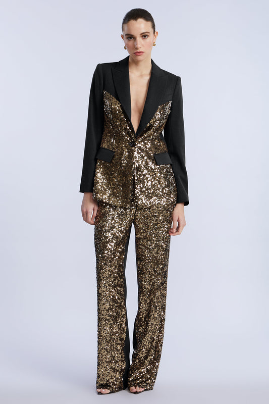 BCBGMAXAZRIA Sequin Mix Blazer Black