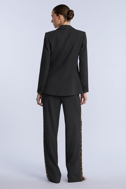 BCBGMAXAZRIA Sequin Mix Blazer Black