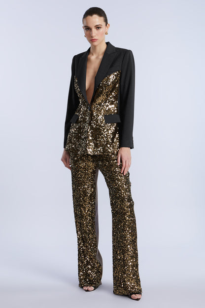 BCBGMAXAZRIA Sequin Mix Blazer Black