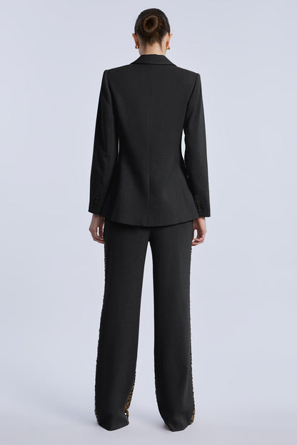 BCBGMAXAZRIA Sequin Mix Blazer Black
