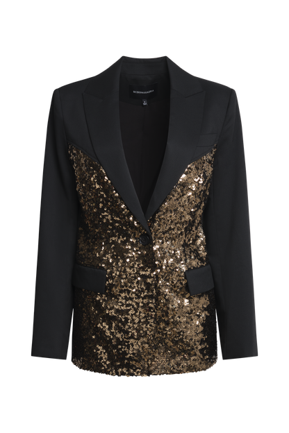 BCBGMAXAZRIA Sequin Mix Blazer Black