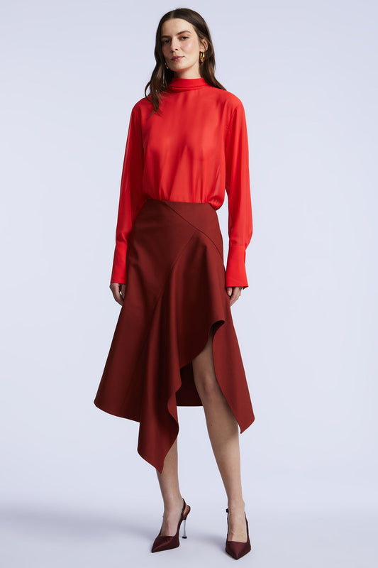 BCBGMAXAZRIA Elowen Blouse Coral