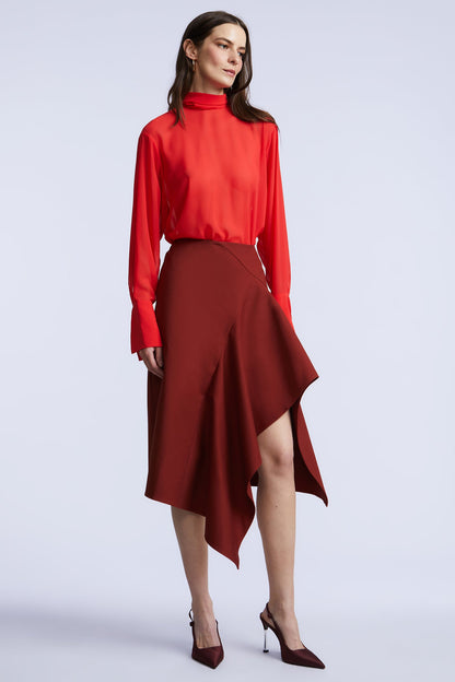 BCBGMAXAZRIA Elowen Blouse Coral