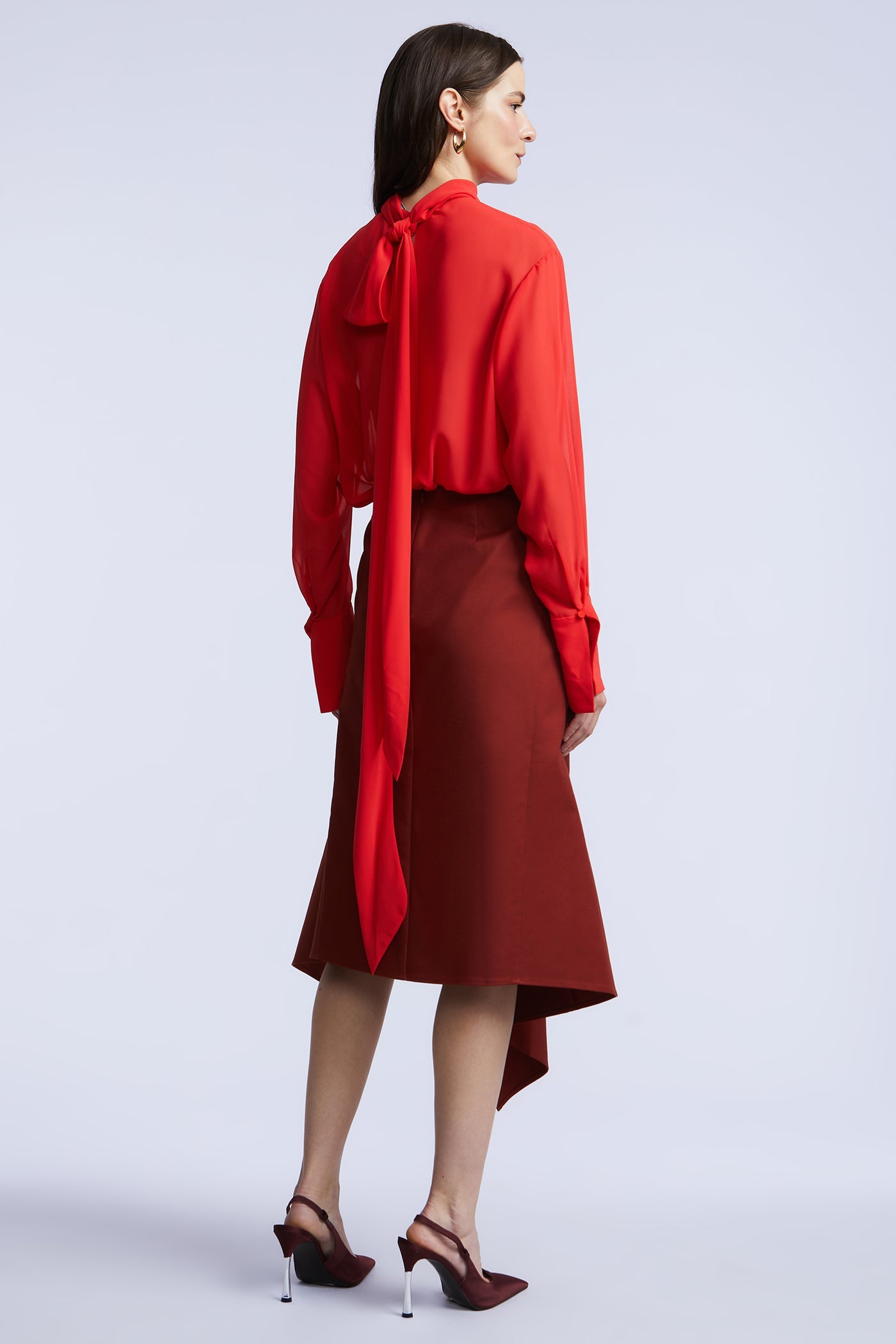 BCBGMAXAZRIA Elowen Blouse Coral