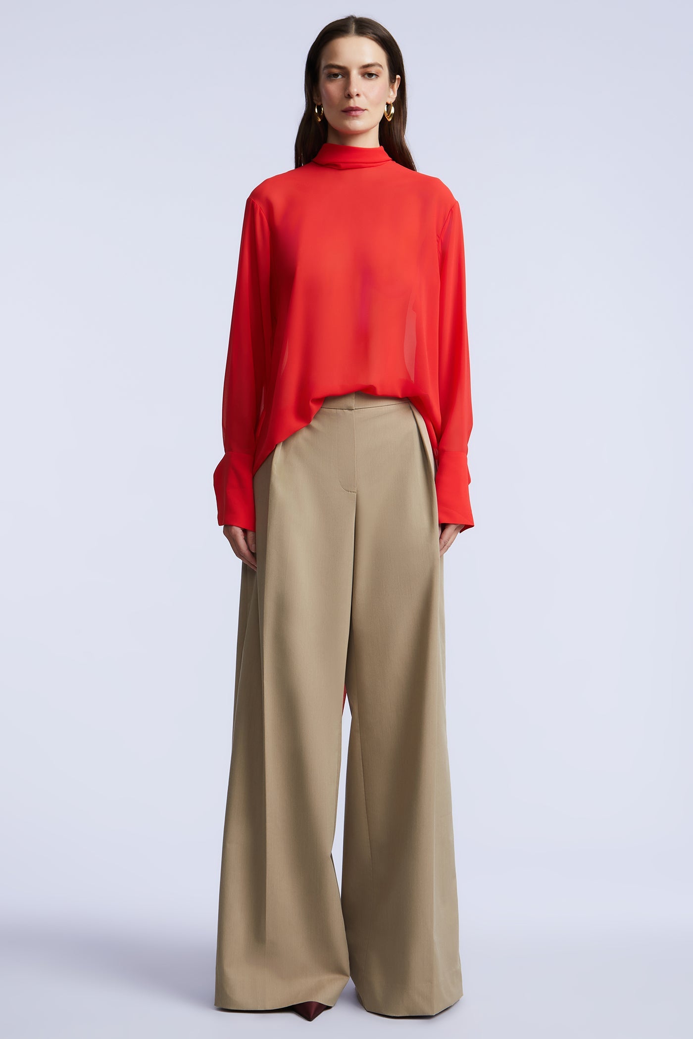 BCBGMAXAZRIA Elowen Blouse Coral
