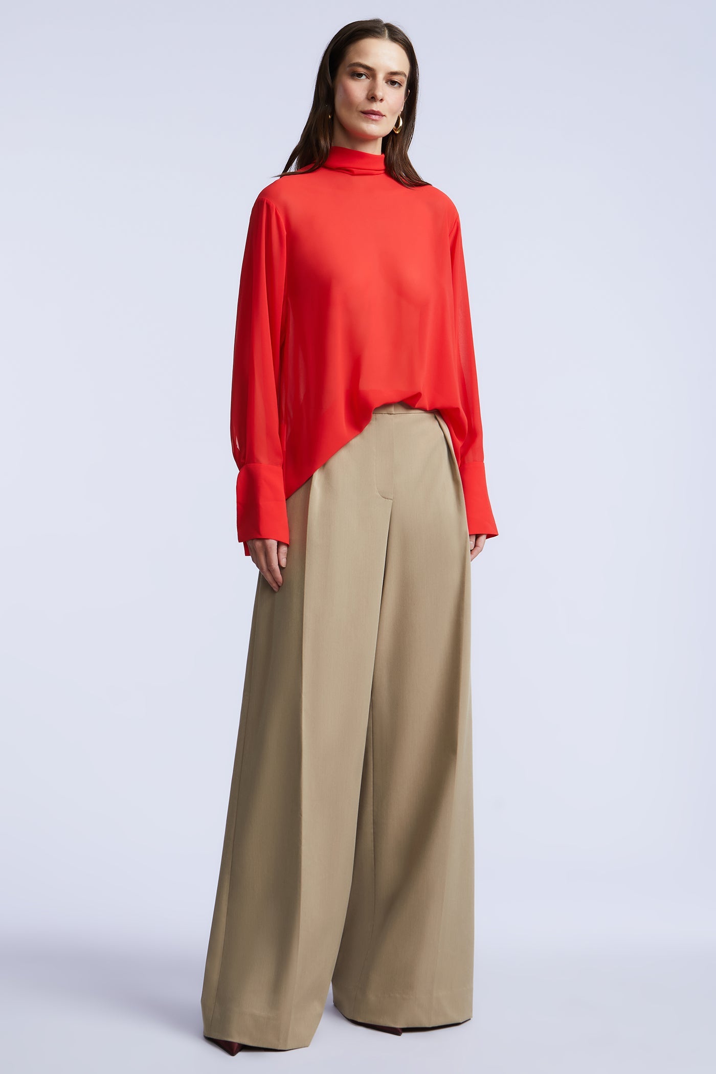 BCBGMAXAZRIA Elowen Blouse Coral