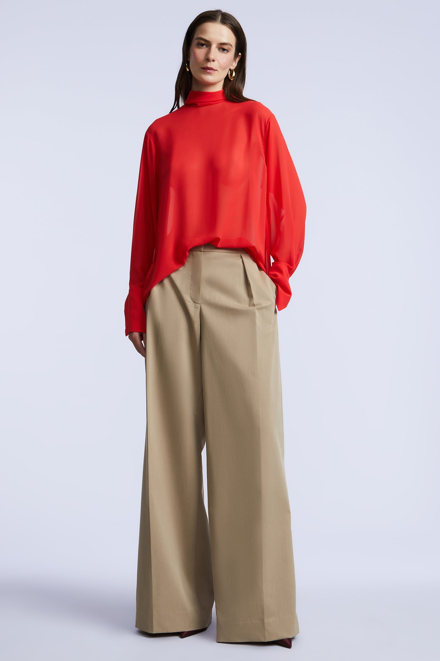 BCBGMAXAZRIA Elowen Blouse Coral