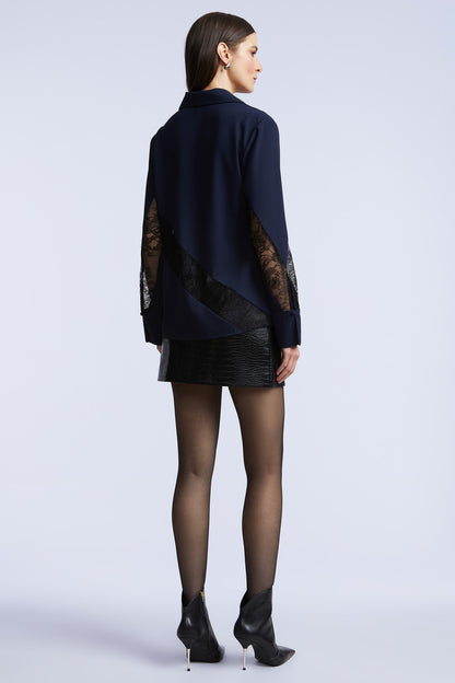 BCBGMAXAZRIA Lex Blouse Dark Sapphire