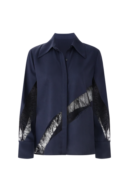 BCBGMAXAZRIA Lex Blouse Dark Sapphire