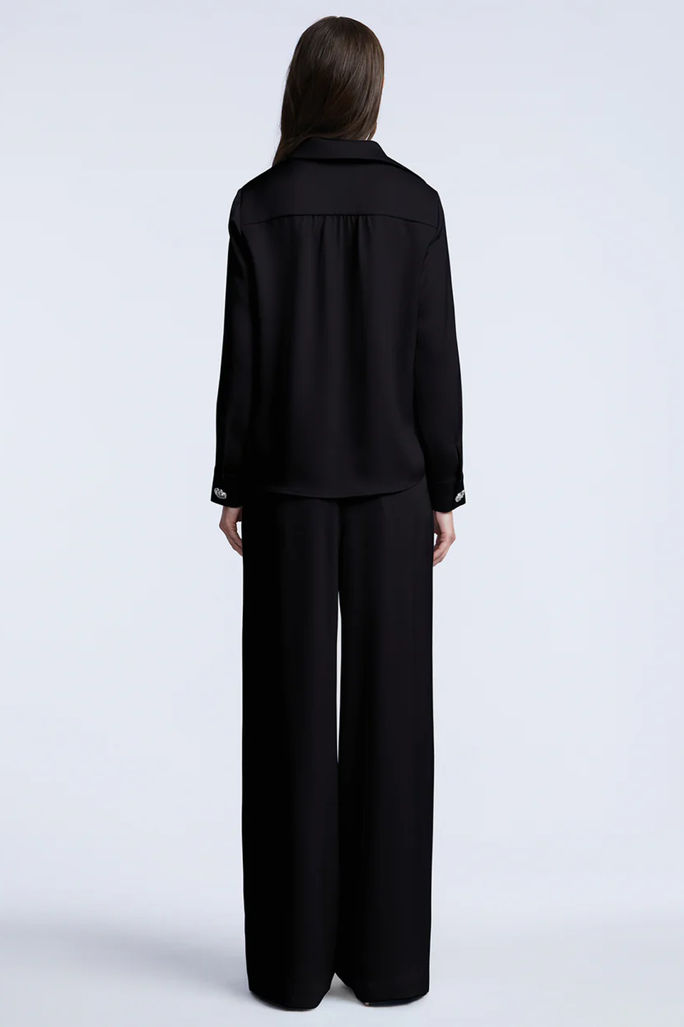 BCBGMAXAZRIA Washed Relaxed Button Down Black