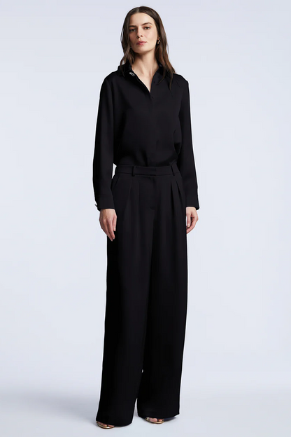 BCBGMAXAZRIA Washed Relaxed Button Down Black