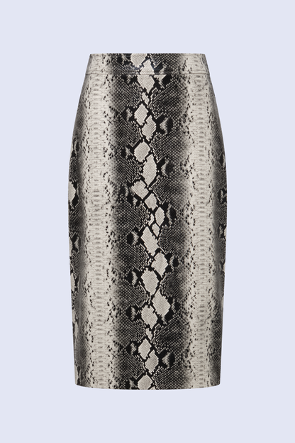 BCBGMAXAZRIA Lourdes Printed Skirt Snakeskin Black & White Print