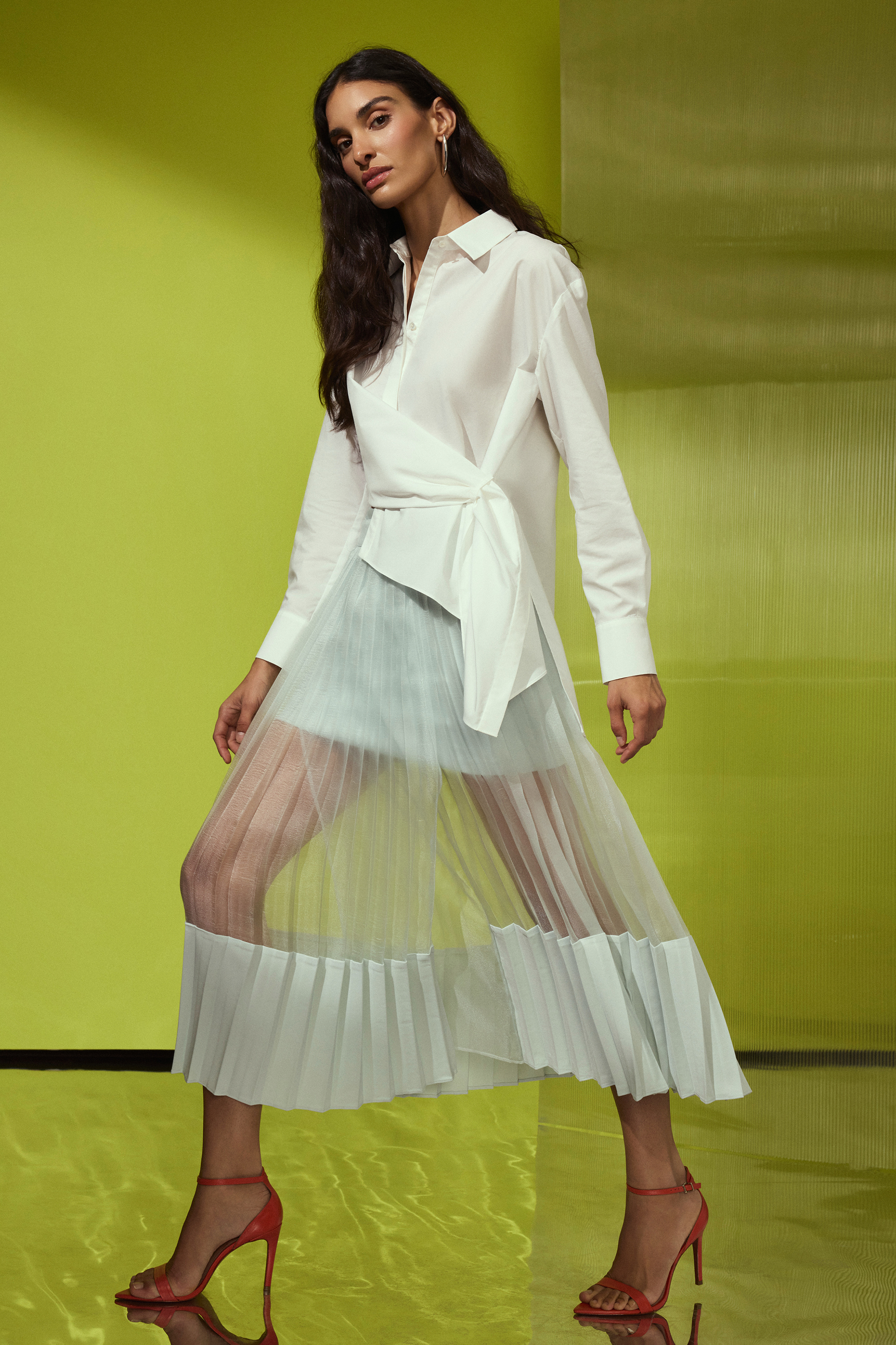 BCBGMAXAZRIA Erin Skirt Aqua
