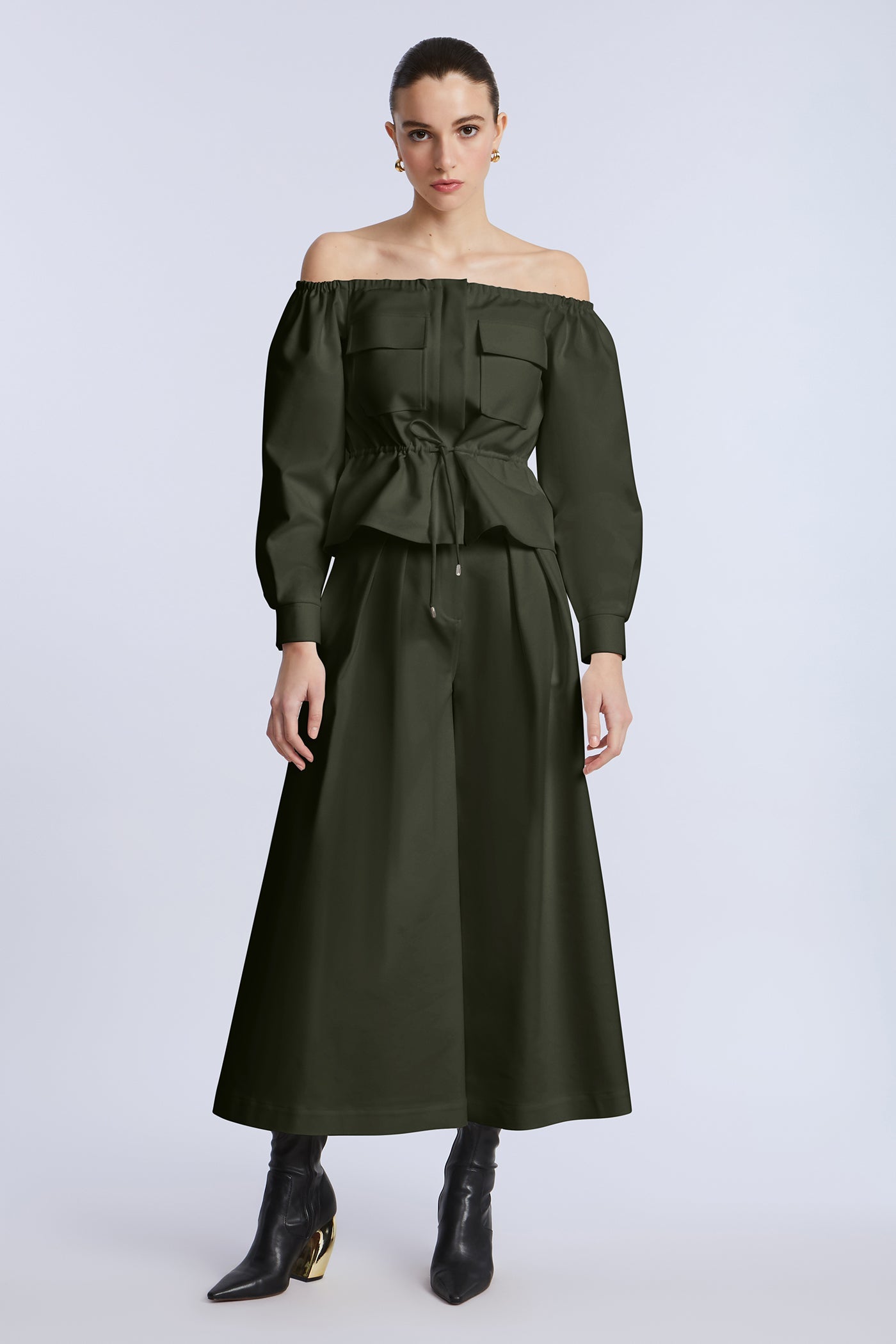 BCBGMAXAZRIA Pleated Front Crop Pant Rosin