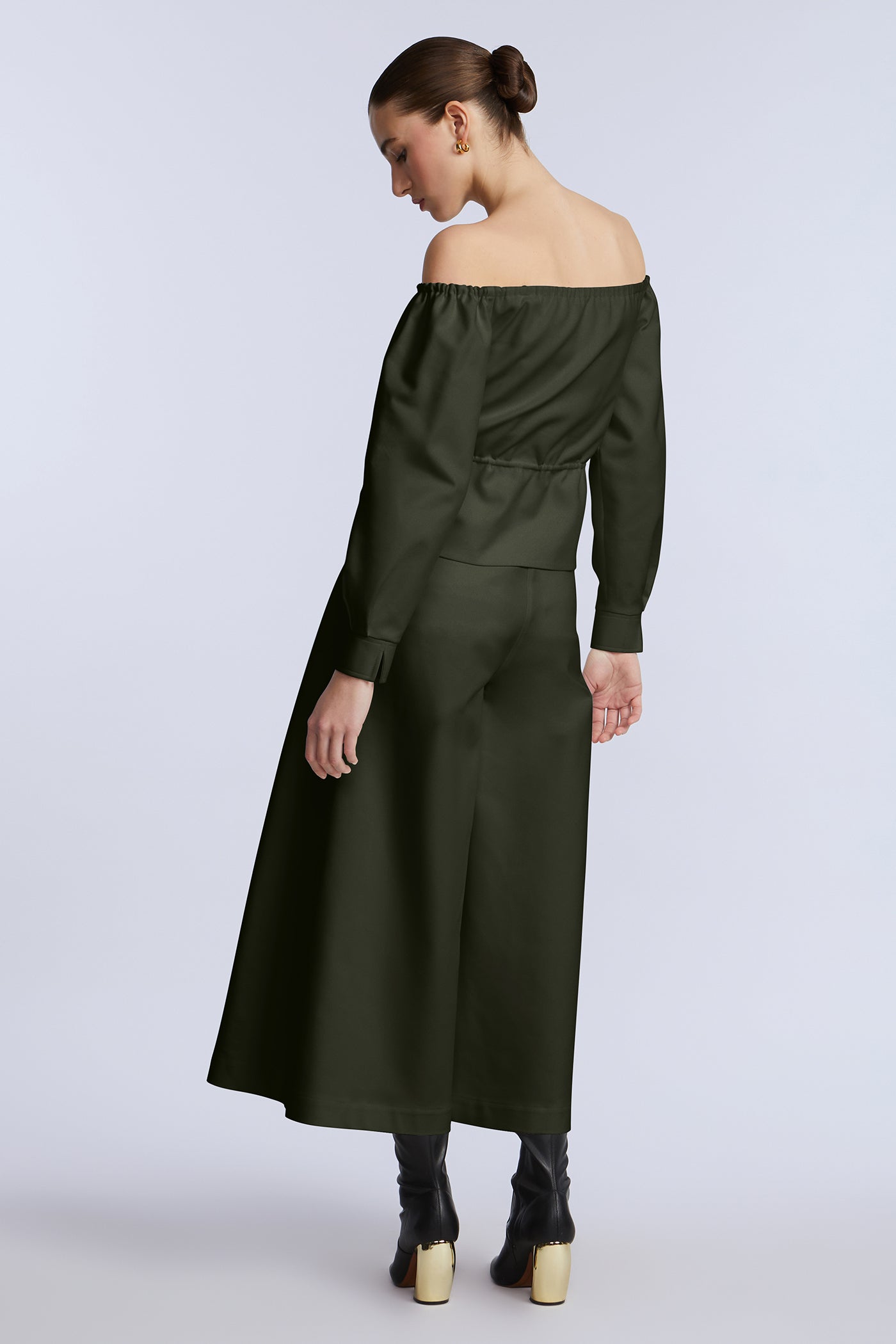 BCBGMAXAZRIA Pleated Front Crop Pant Rosin