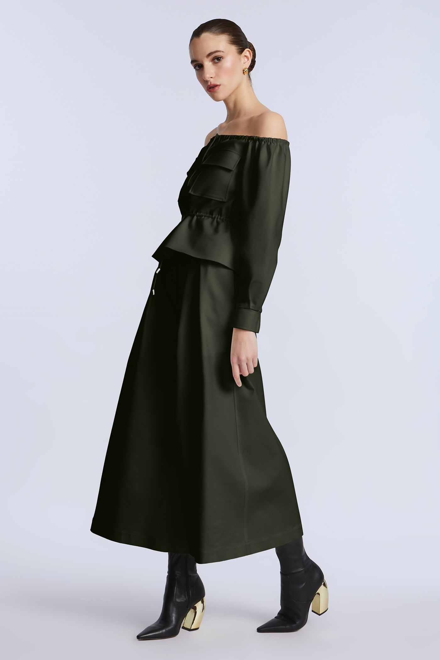 BCBGMAXAZRIA Pleated Front Crop Pant Rosin