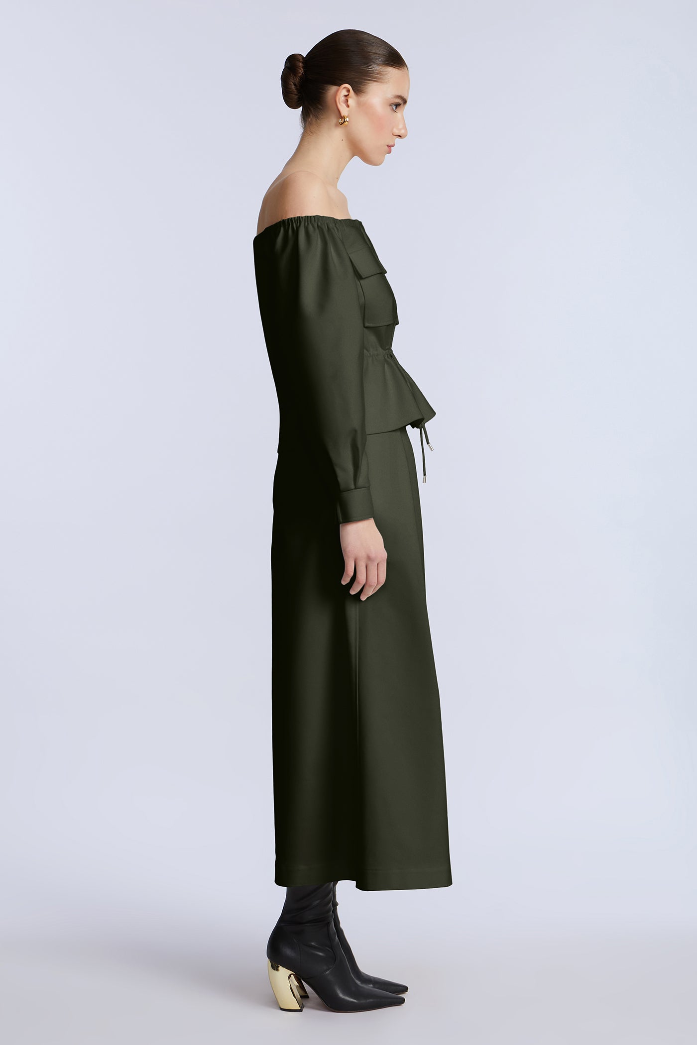 BCBGMAXAZRIA Pleated Front Crop Pant Rosin