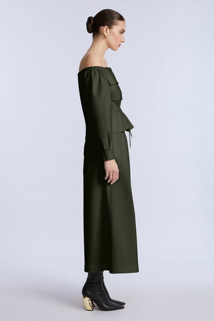 BCBGMAXAZRIA Pleated Front Crop Pant Rosin