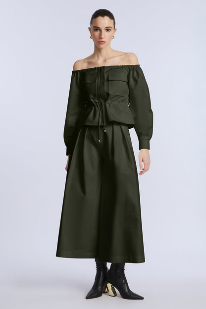 BCBGMAXAZRIA Pleated Front Crop Pant Rosin