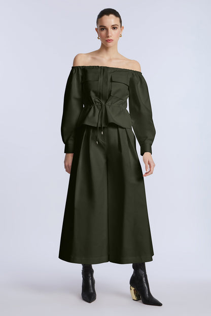 BCBGMAXAZRIA Pleated Front Crop Pant Rosin