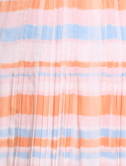 BCBGMAXAZRIA Printed Pleated Skirt Plaid Print