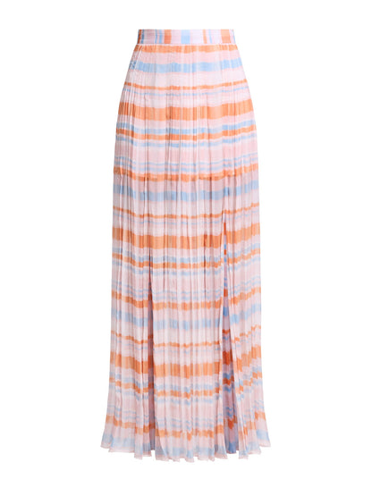 BCBGMAXAZRIA Printed Pleated Skirt Plaid Print