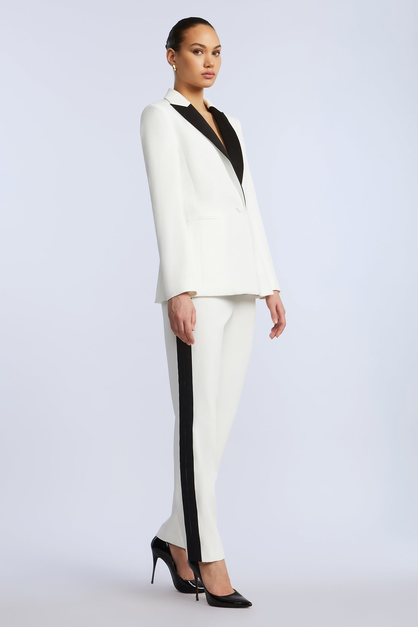 BCBGMAXAZRIA Tux Pant White/Black