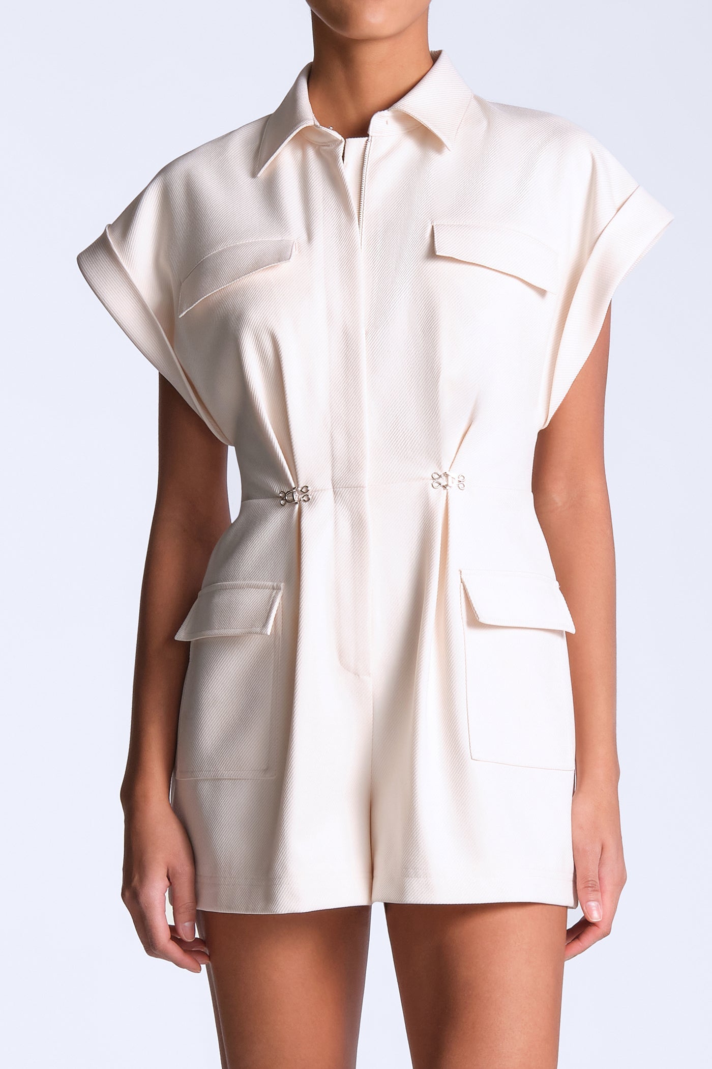 BCBGMAXAZRIA Heidi Romper Gardenia