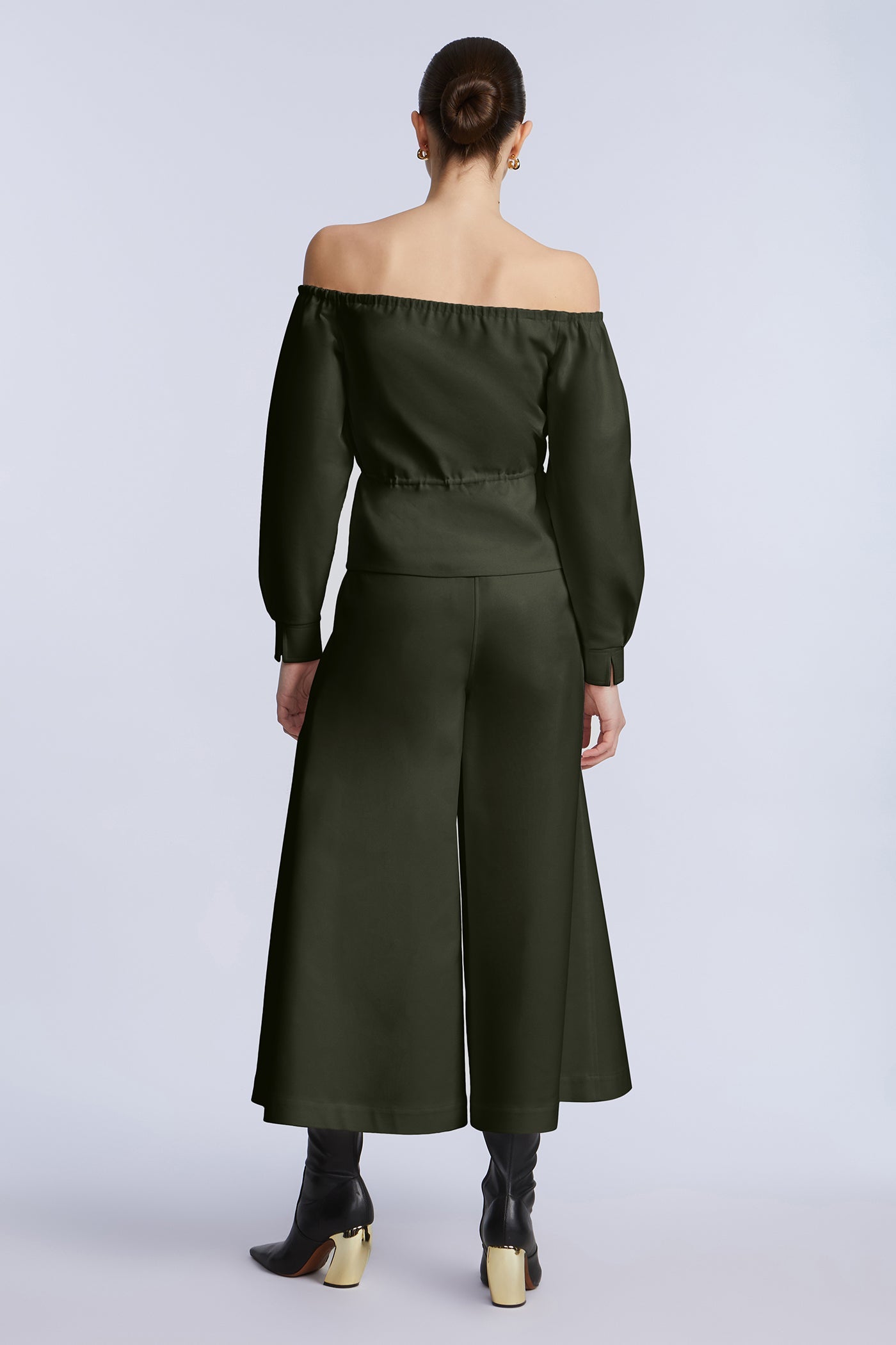 BCBGMAXAZRIA Off Shoulder Drawstring Top Rosin