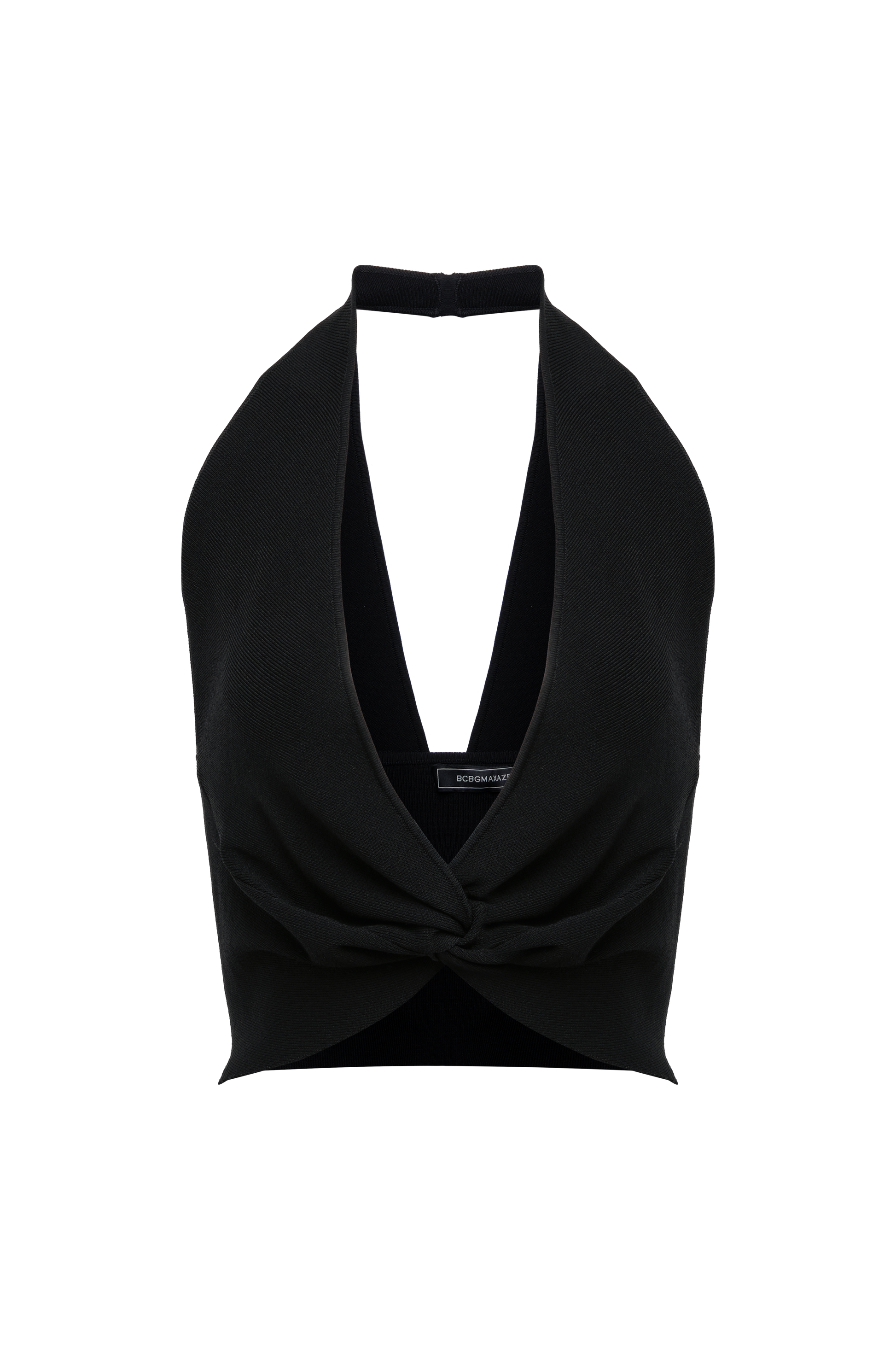 BCBGMAXAZRIA Halter Sweater Top Black