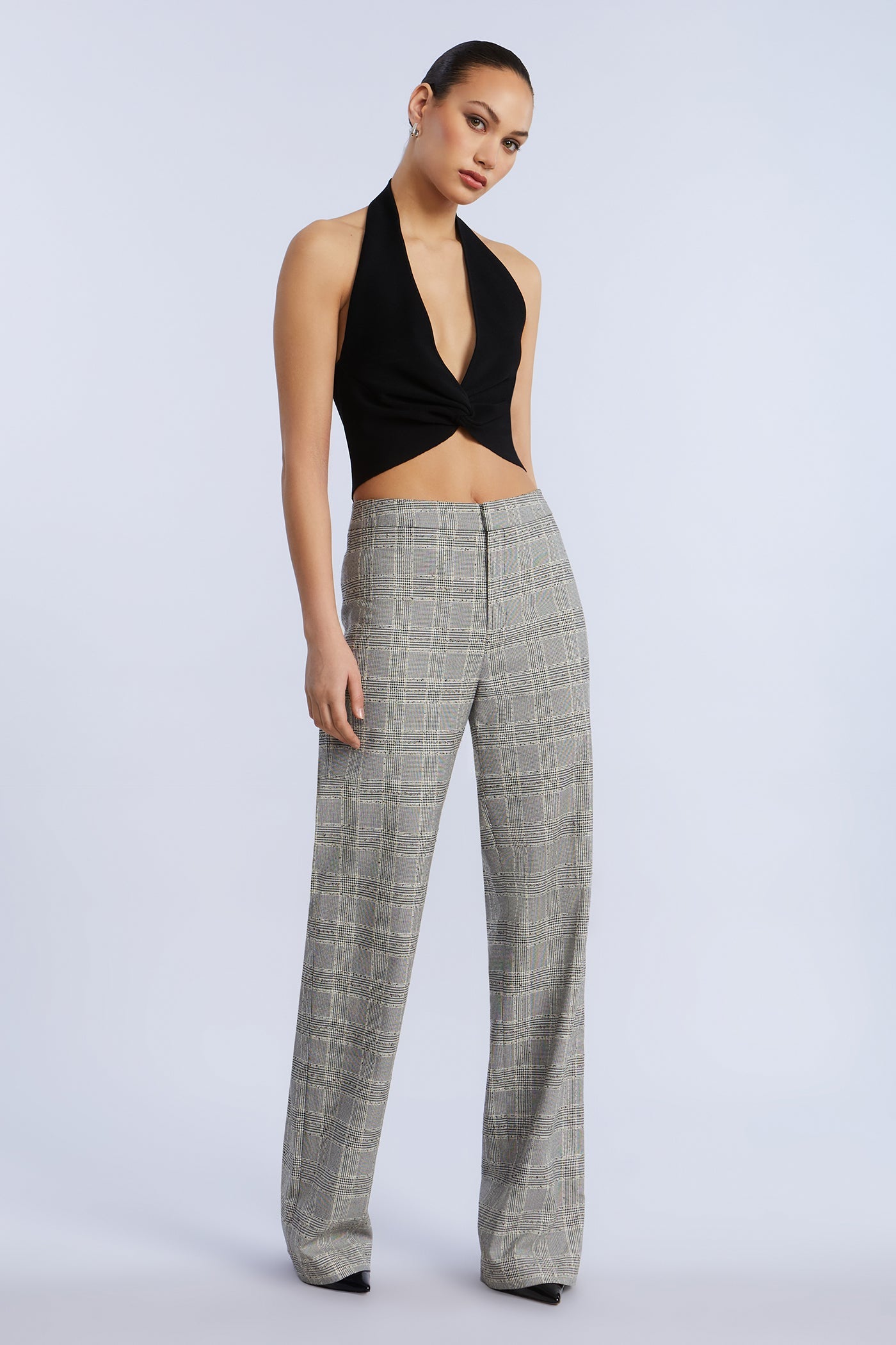 BCBGMAXAZRIA Halter Sweater Top Black