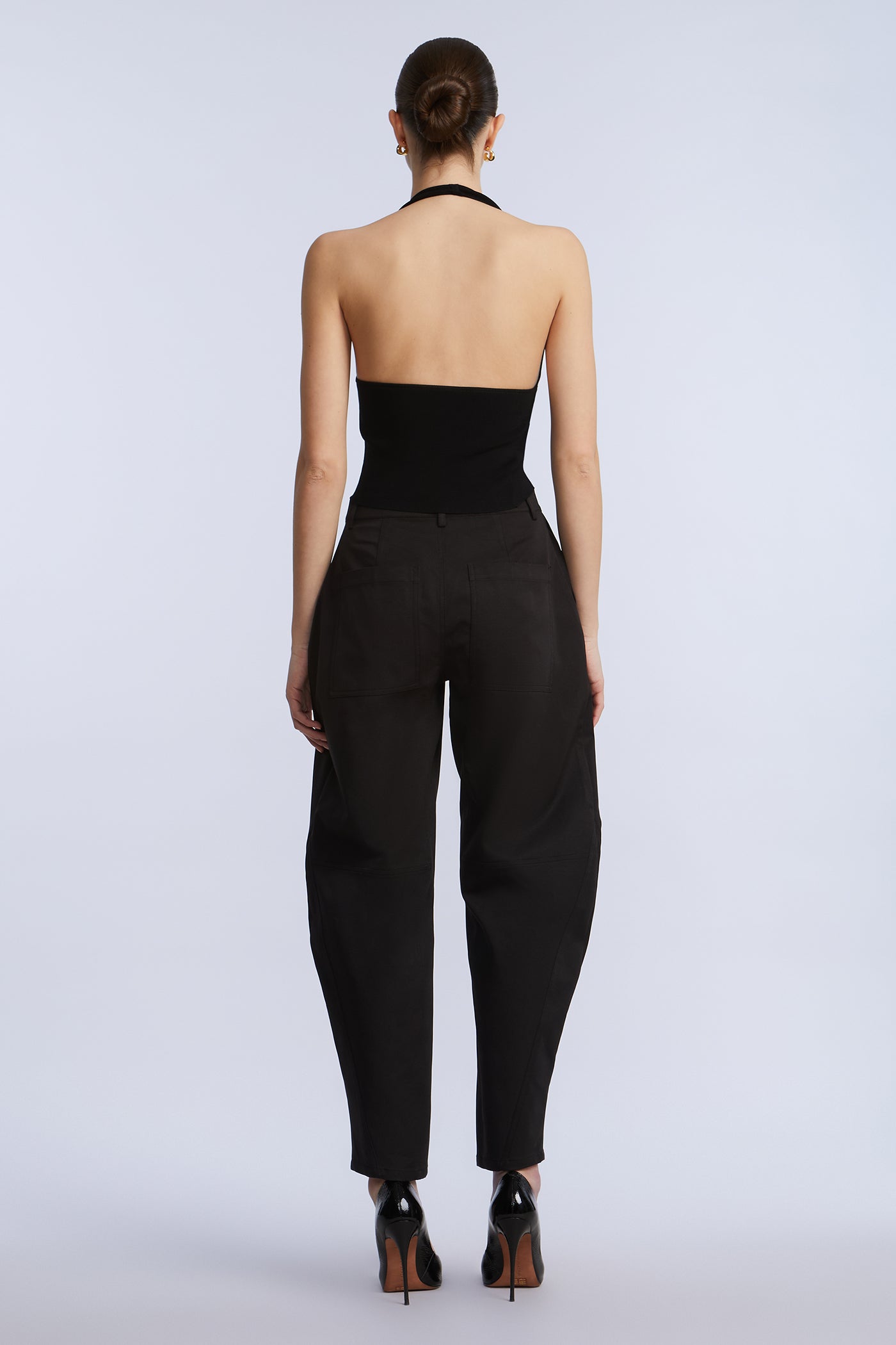 BCBGMAXAZRIA Halter Sweater Top Black