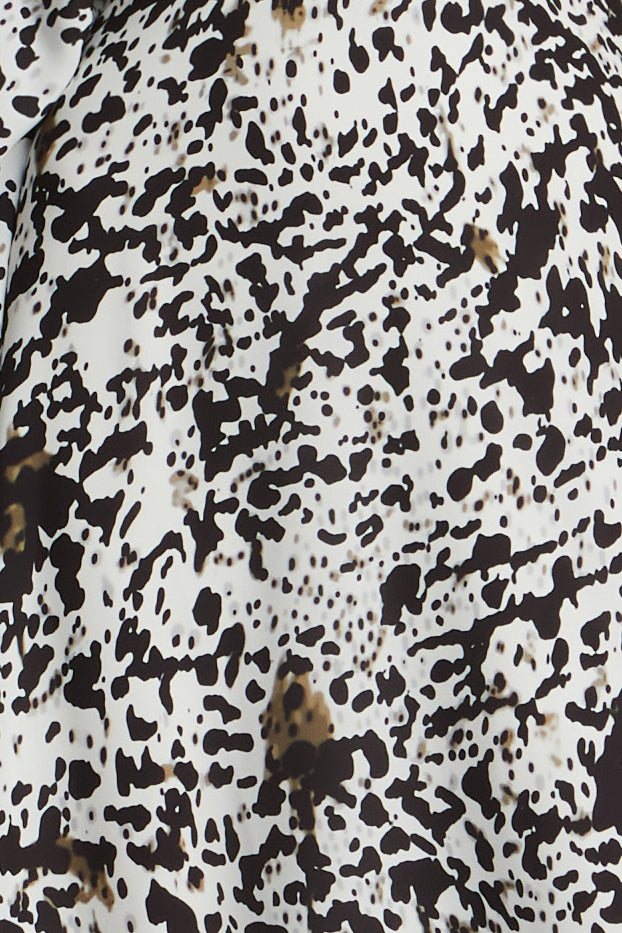 BCBGMAXAZRIA One Sleeve Midi Dress Dotty Print