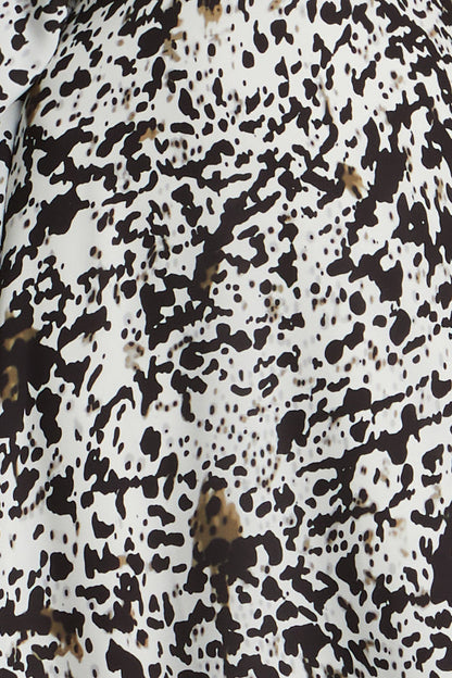BCBGMAXAZRIA One Sleeve Midi Dress Dotty Print