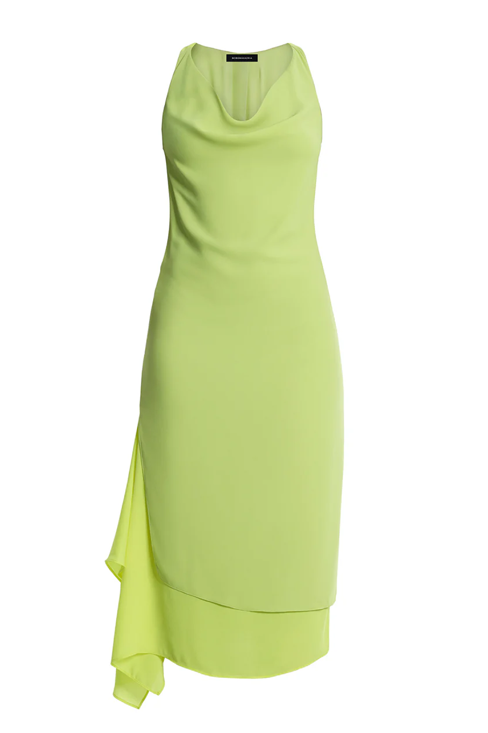 BCBGMAXAZRIA Twist And Drape Combo Dress Citrine