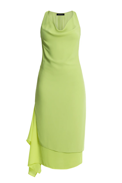 BCBGMAXAZRIA Twist And Drape Combo Dress Citrine