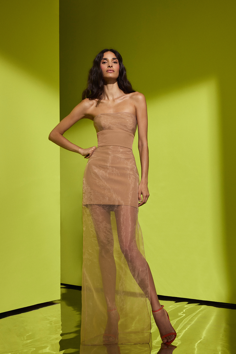 BCBGMAXAZRIA Eva Dress Tobacco