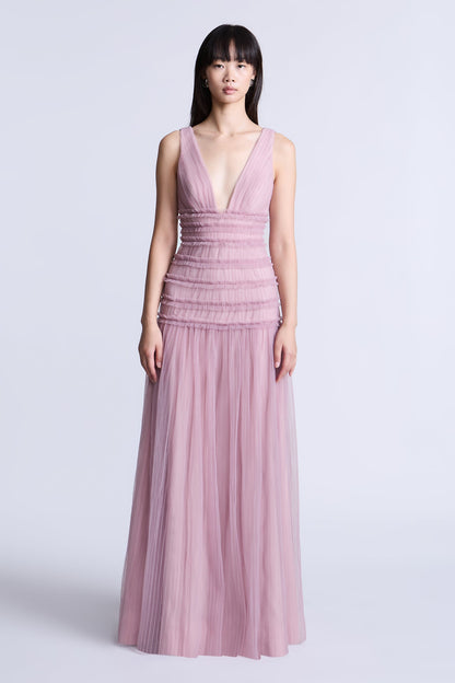 BCBGMAXAZRIA Iris Gown Valerian Purple