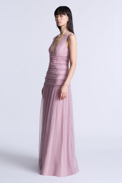 BCBGMAXAZRIA Iris Gown Valerian Purple